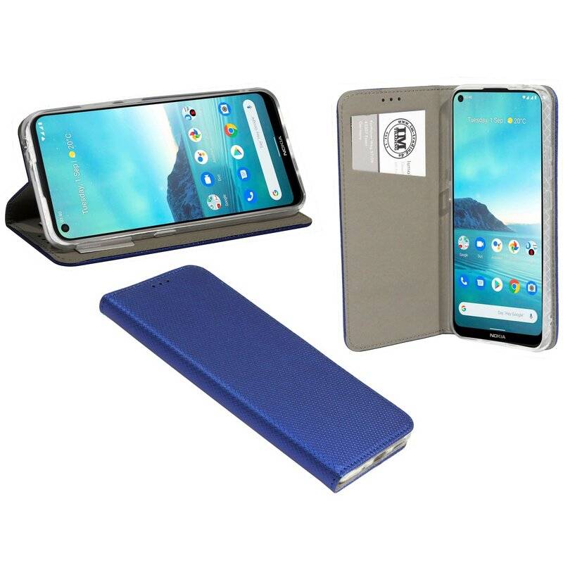 cofi1453® Buch Tasche "Smart" für NOKIA 3.4 Handy Hülle Etui Brieftasche Schutzhülle mit Standfunktion, Kartenfach Blau