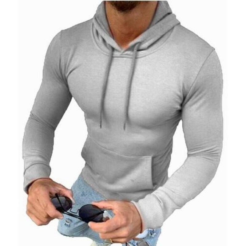 Megaman Kapuzenpullover Herren Hoodie Kapuzensweatshirt Pullover Sweatjacke Pulli Einfarbig Größe XL Grau