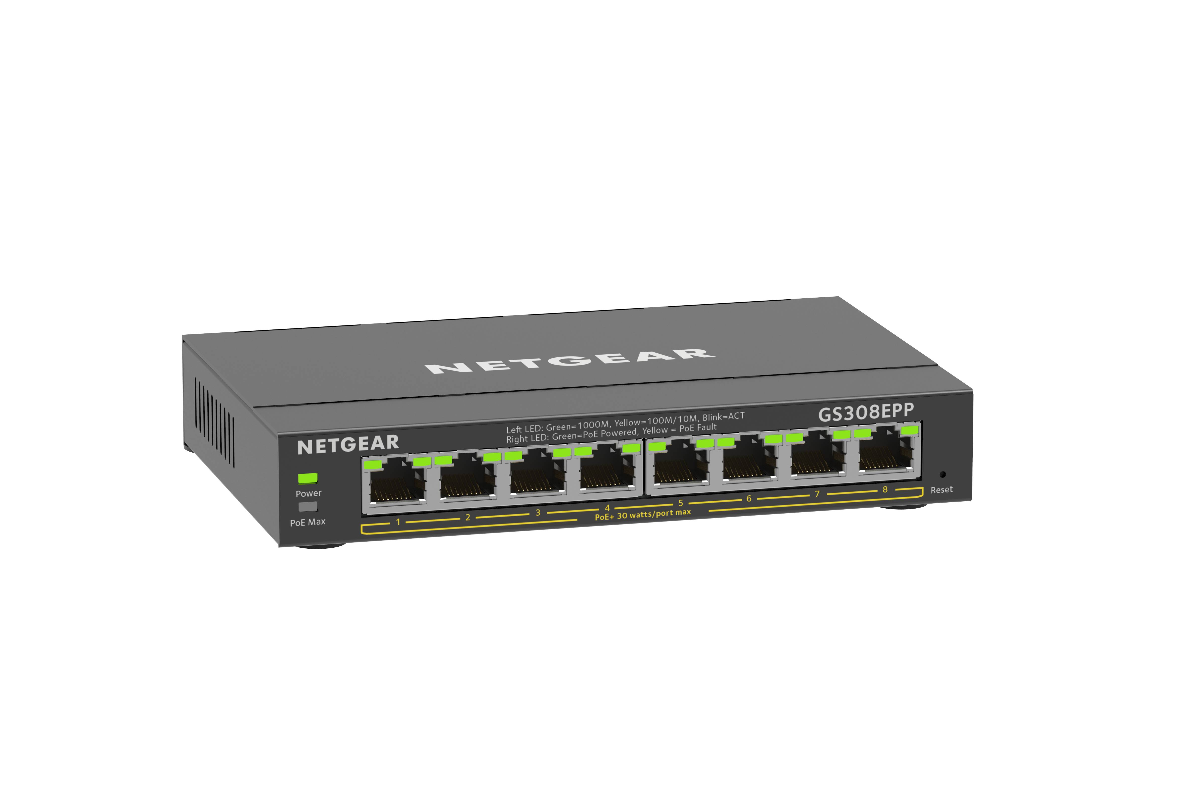 NETGEAR Plus GS308EPP - Switch - Smart - 8 x 10/100/1000 (PoE+)