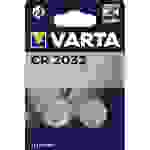 VARTA Lithium Knopfzelle, Batterie, CR2032, ersetzt DL2032 IEC CR2032 2er Blister, 3,0V, Lithium