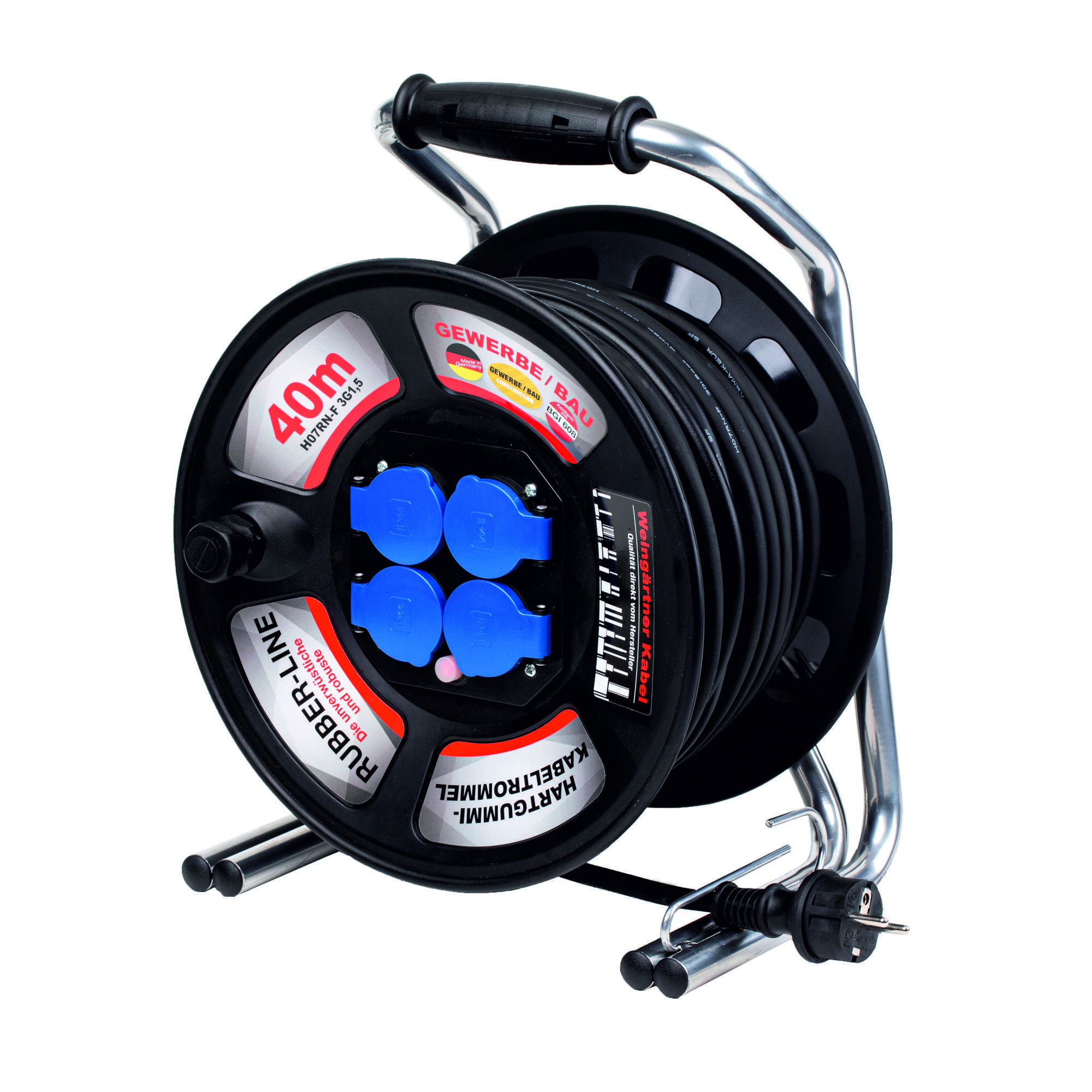 Kabeltrommel 'Rubber-Line 40176' 230V, H07RN-F 3G1,5 / 40 m