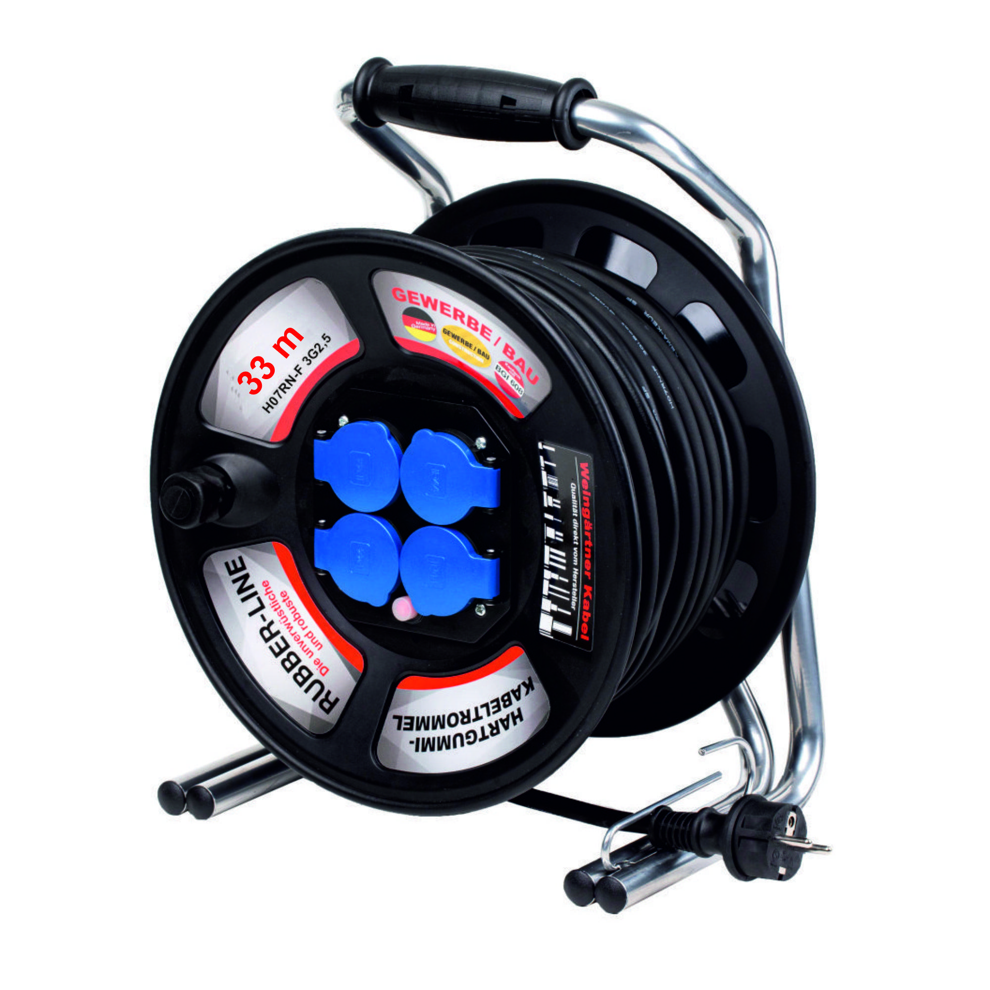 Kabeltrommel 'Rubber-Line 40179' 230V, H07RN-F 3G2,5 / 33 m