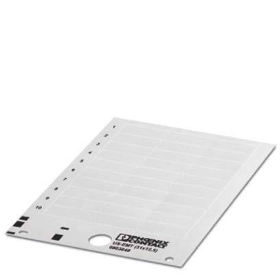 Ein transparentes Blatt mit nummerierten Fächern von 1 bis 10 von Brady, das zum Beschriften oder Organisieren von kleinen Gegenständen verwendet wird.