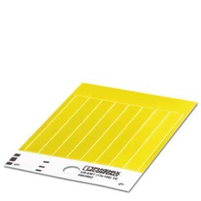 Ein gelbes Klebepapier mit weißen Gitterlinien, das für Vinylschneiden und Templateherstellung verwendet wird, am unteren Rand mit der Markenbezeichnung 'Oramask' versehen.
