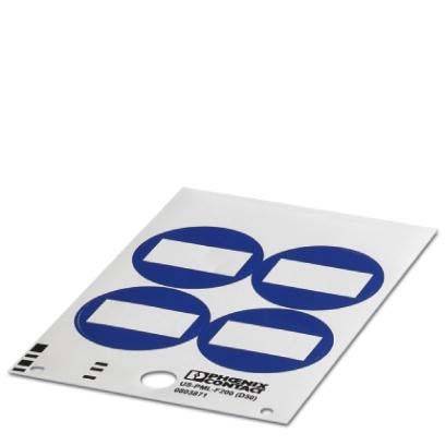 Ein Blatt mit vier blauen Kreisregionen, die jeweils einen rechteckigen Ausschnitt enthalten.