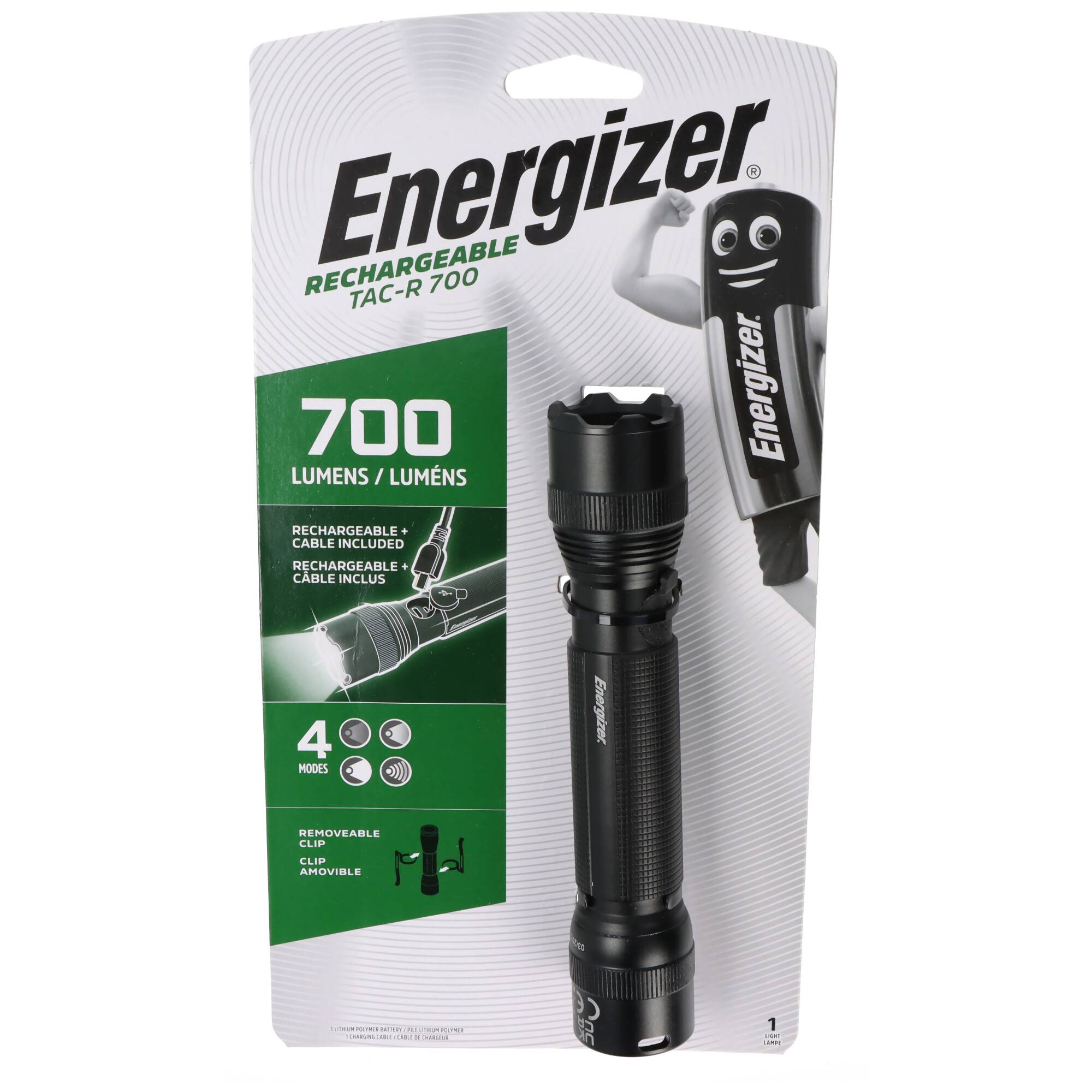 Energizer taktische per USB aufladbare LED-Taschenlampe, LED-Lenser TAC-R 700