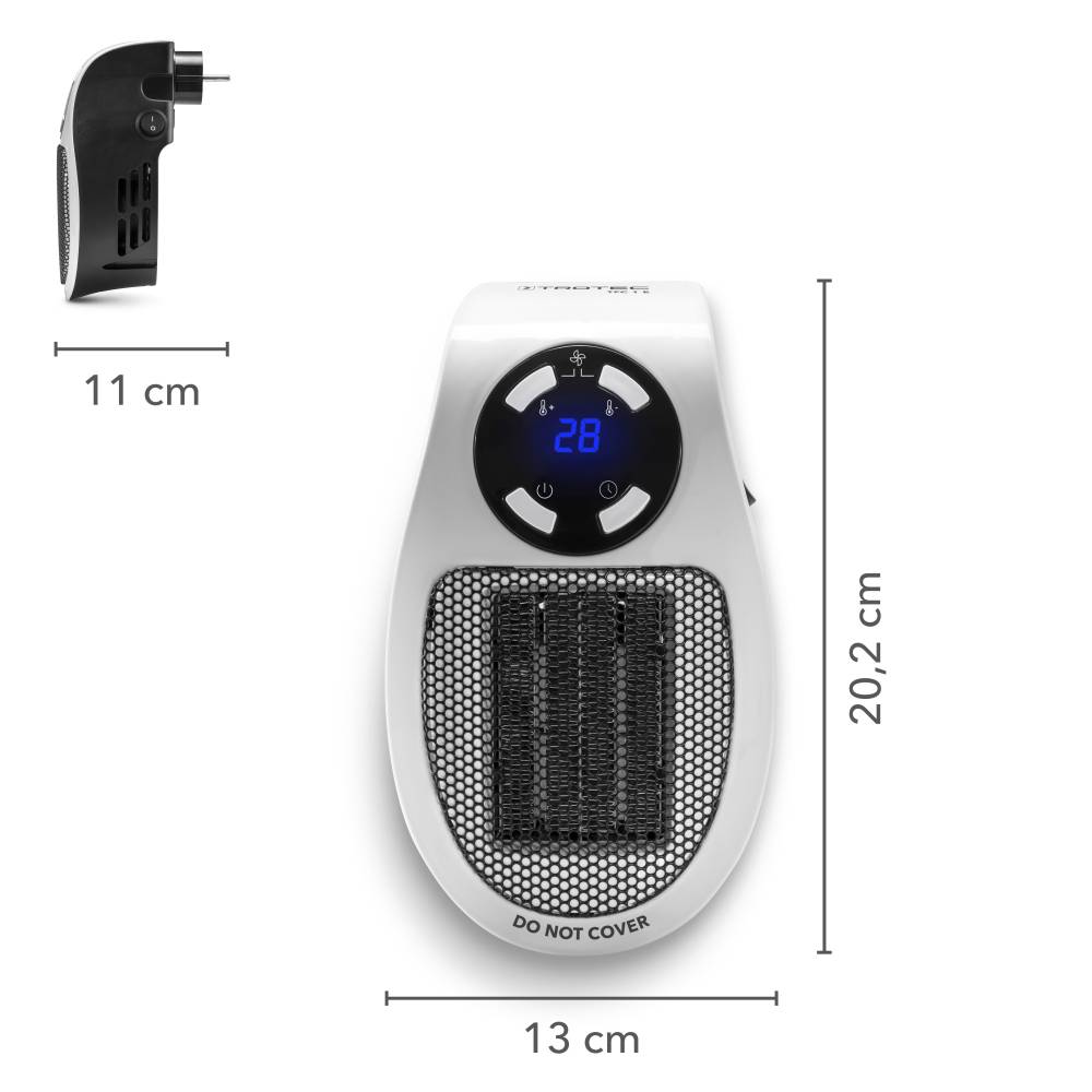 TROTEC Steckdosen-Heizlüfter TFC 1 E Elektroheizer Heizer Überhitzungsschutz