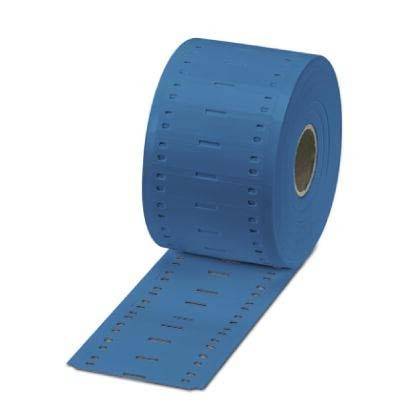 Eine blaue Rolle mit Tickets, die Perforationen und Nummern aufweisen, teilweise abgerollt, verwendet für Veranstaltungen oder Verlosungen.