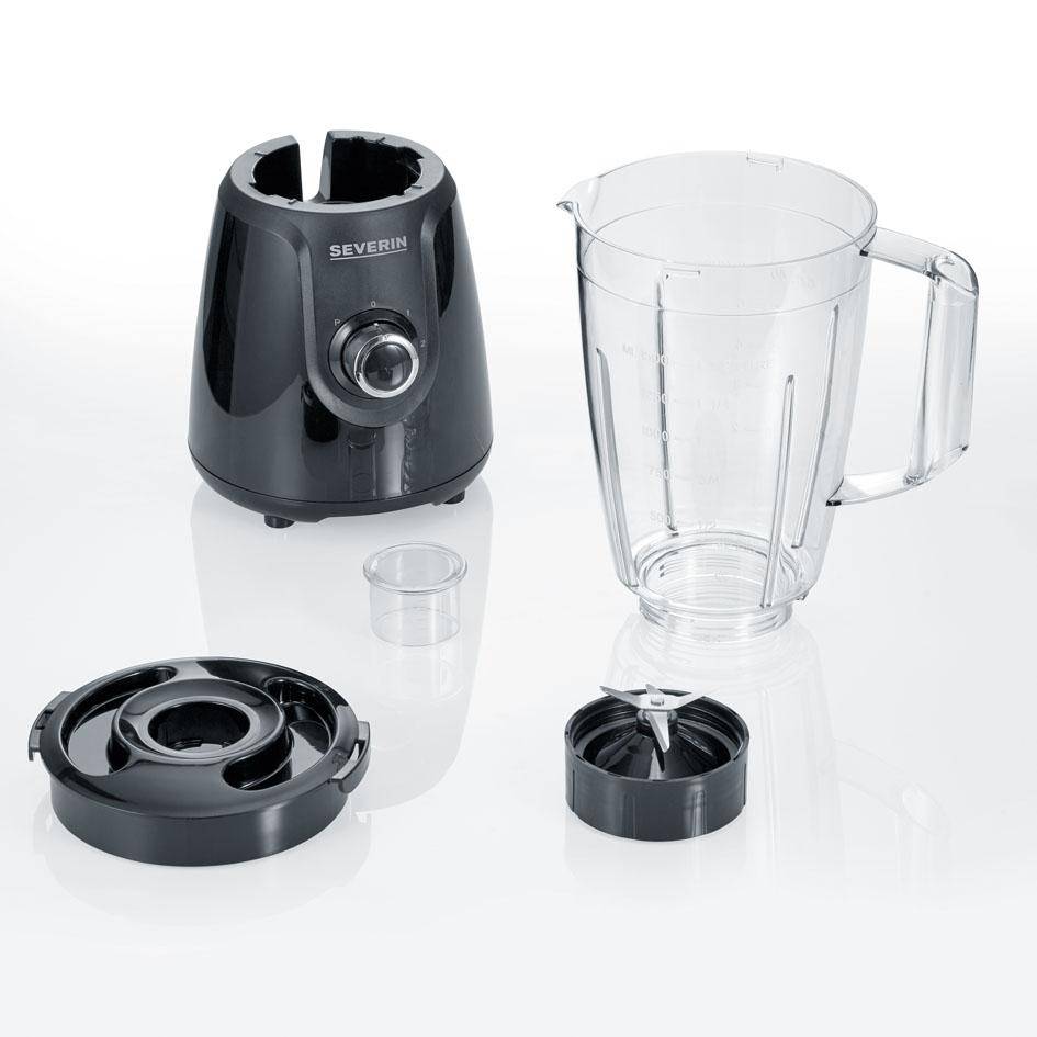 Severin SM 3707, Tischplatten-Mixer, 1,5 l, Pulsfunktion, Eis-Crusher, 600 W, Schwarz