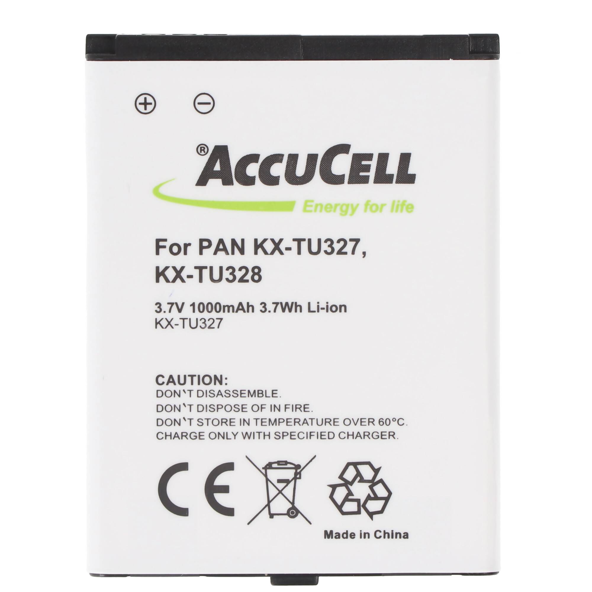 Akku für Panasonic KX-TU327, KX-TU328, KX-TU339BJ-LT100010 3,7 Volt 1000mAh