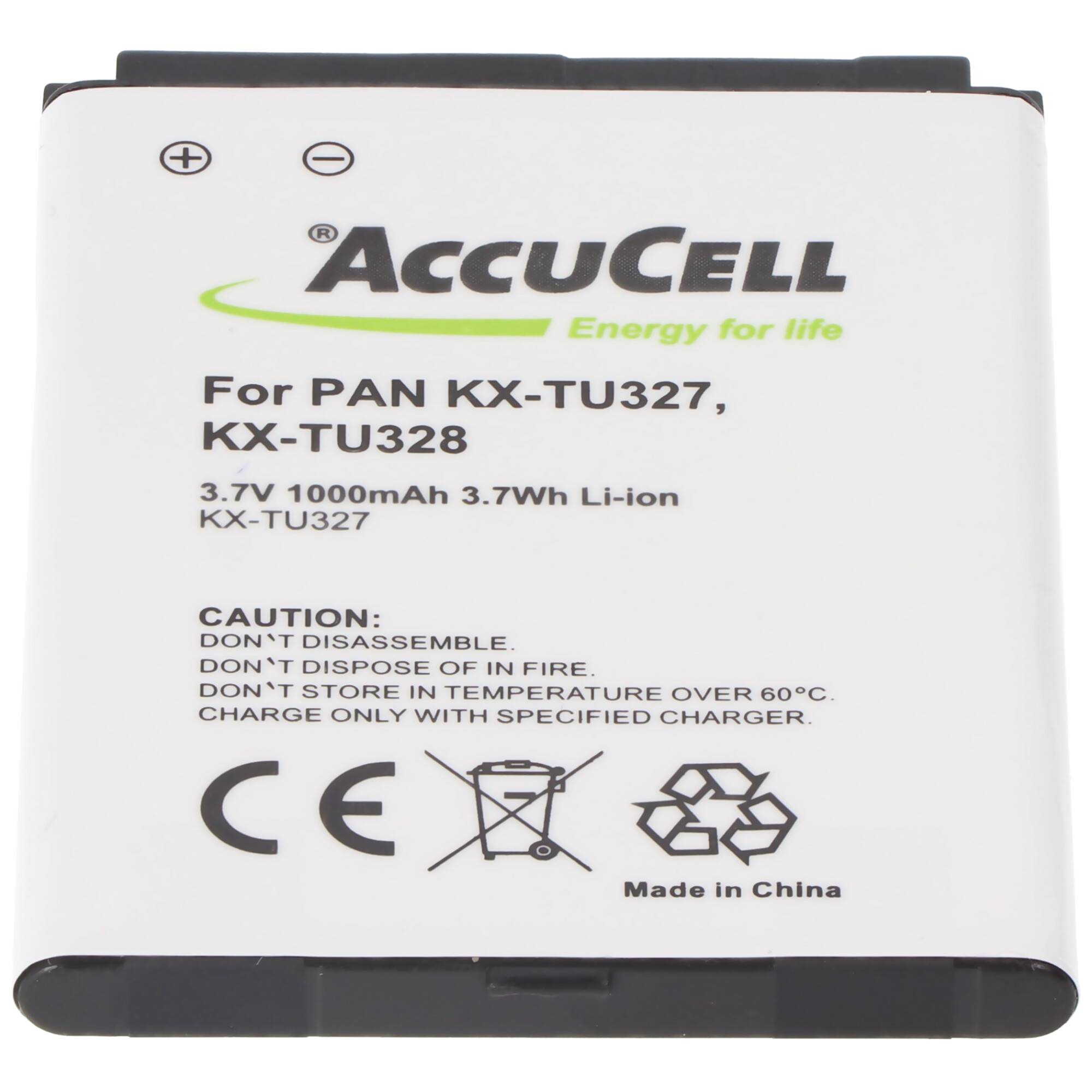 Akku für Panasonic KX-TU327, KX-TU328, KX-TU339BJ-LT100010 3,7 Volt 1000mAh