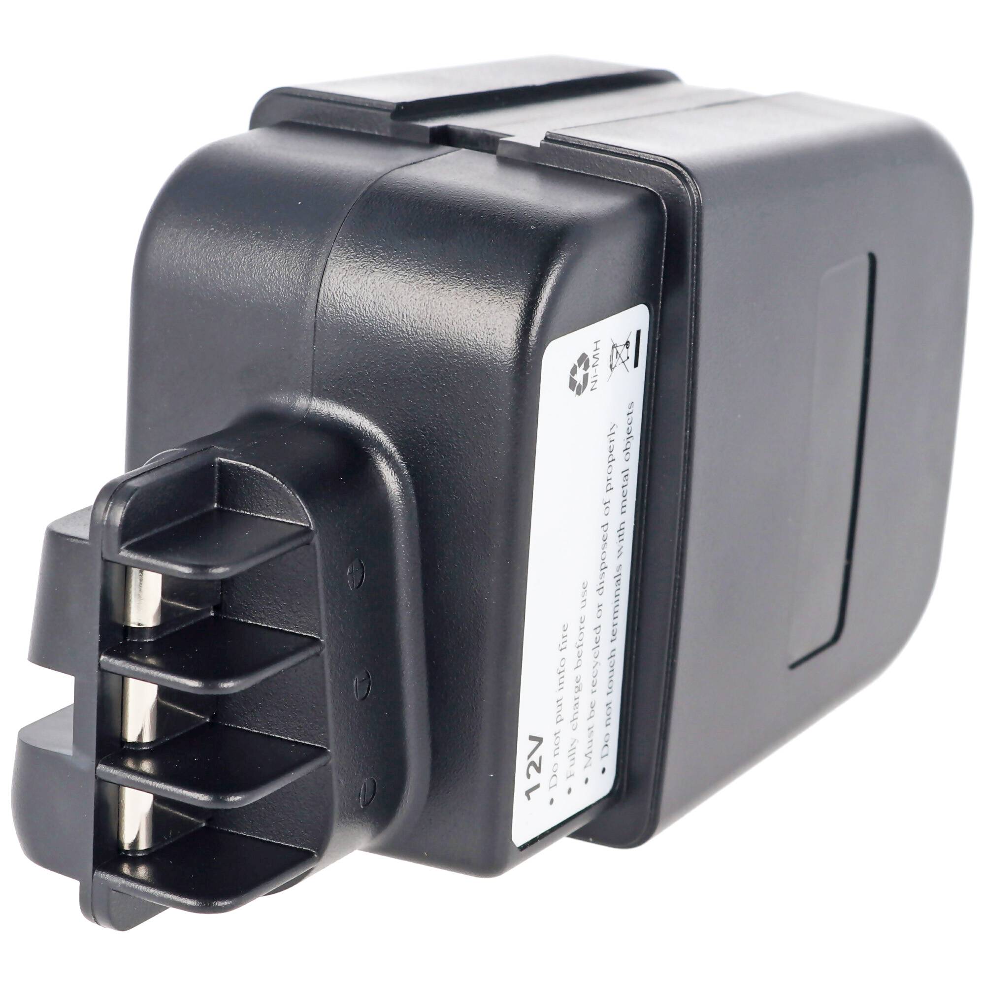 Akku passend für Metabo 6.30071, 6.31723, 12V, 2,0Ah NiMH mit Flachkontakten, keine Stiftkontakte