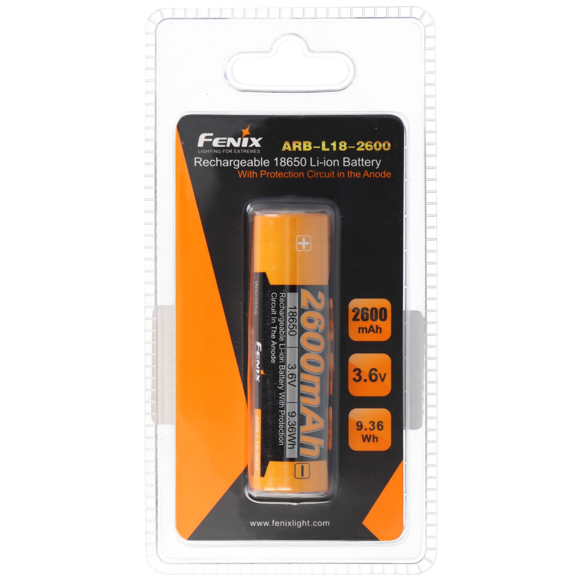 Fenix ARB-L2 18650 Li-Ion Akku geschützt 2600mAh, neue Version 2016