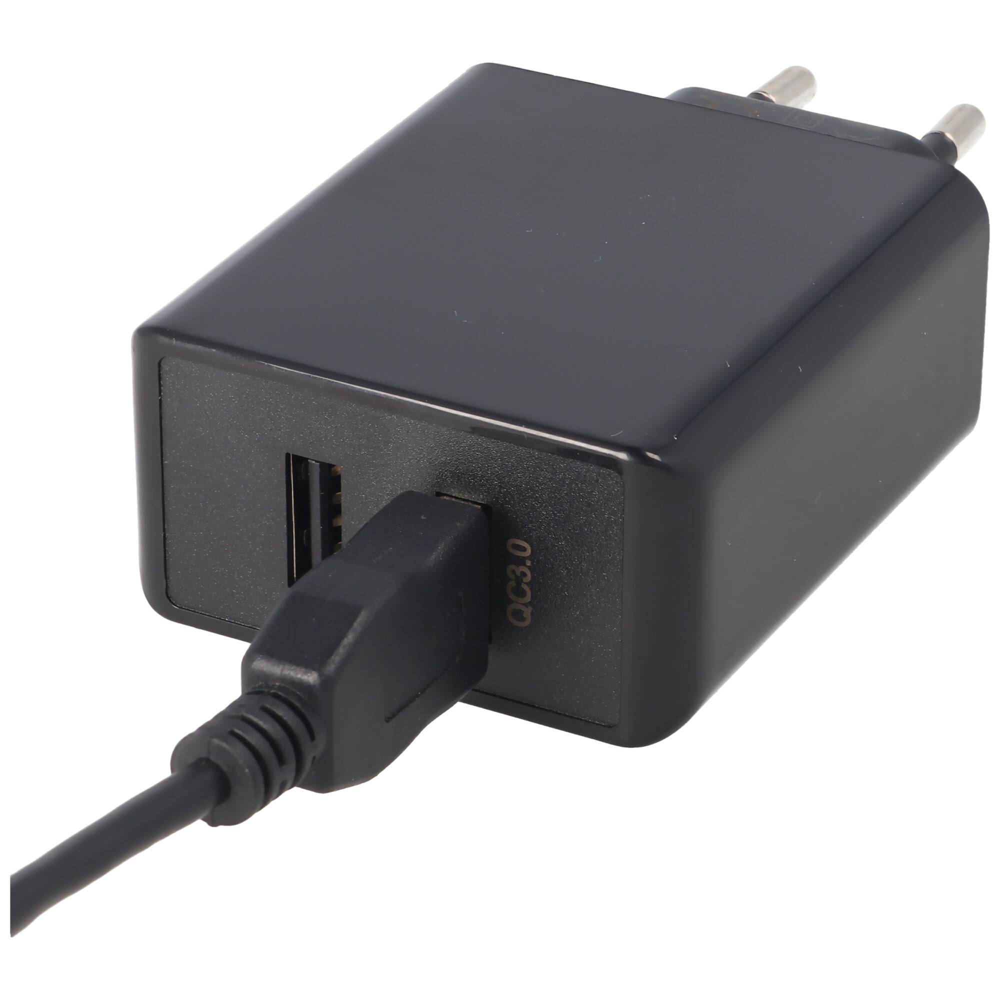 Dual-USB Schnellladegerät USB QC3.0 28W schwarz, lädt bis zu 4x schneller als Standardladegeräte