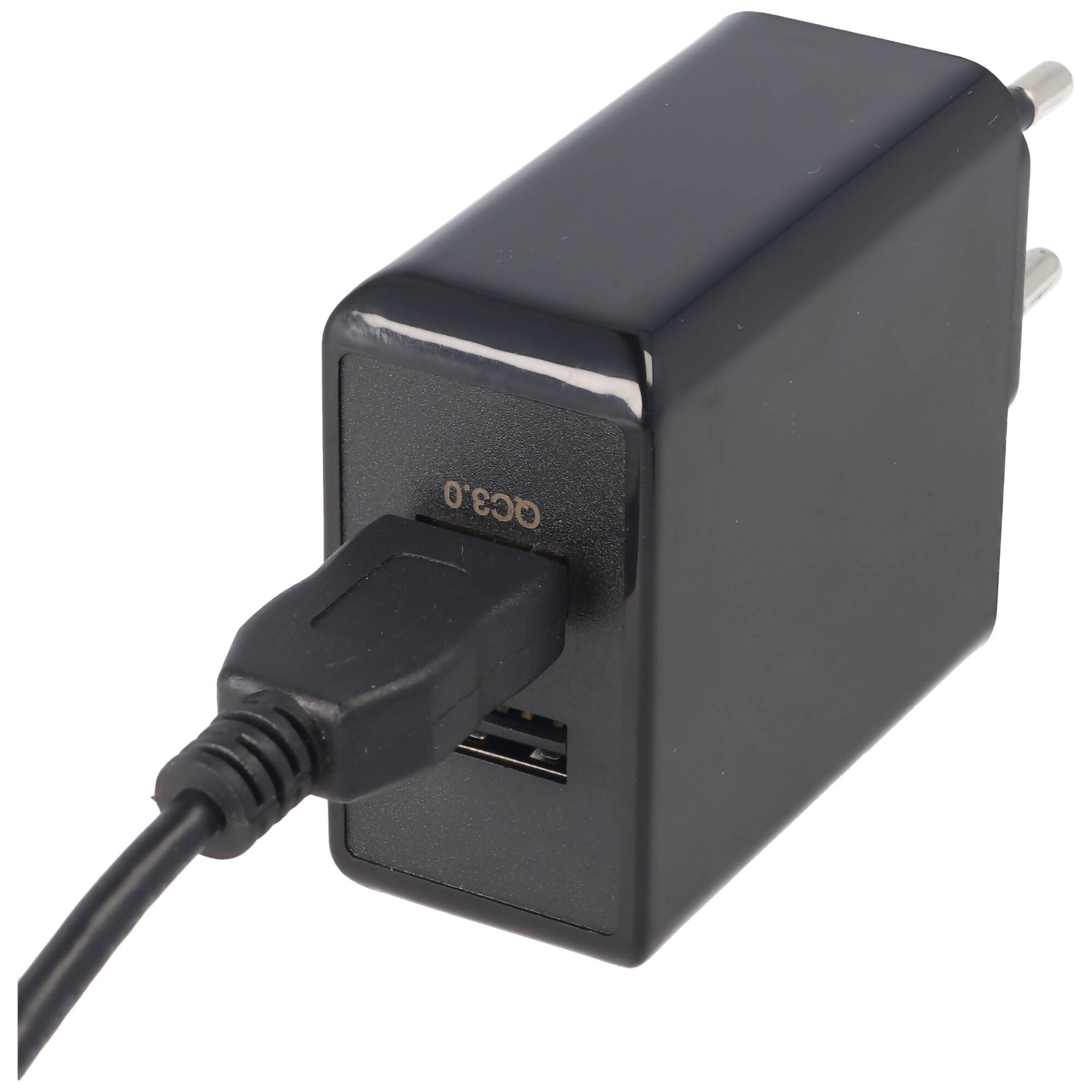 Dual-USB Schnellladegerät USB QC3.0 28W schwarz, lädt bis zu 4x schneller als Standardladegeräte