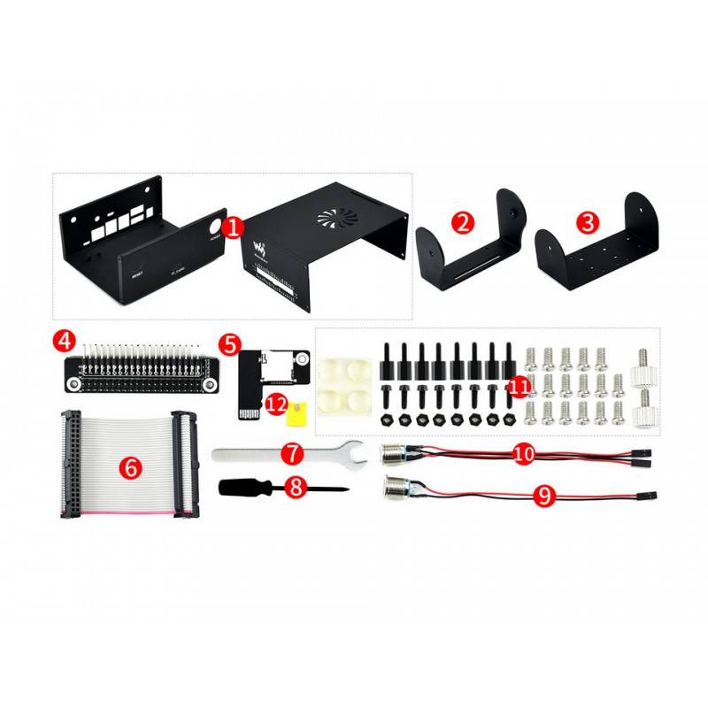 WaveShare Metal Case (C) Camera Holder Internal Fan Design for Jetson Nano (B01) 17855