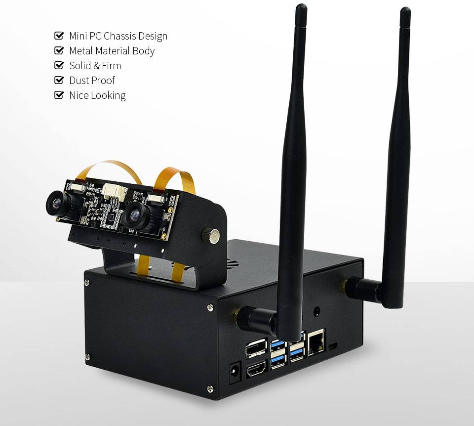 WaveShare Metal Case (C) Camera Holder Internal Fan Design for Jetson Nano (B01) 17855
