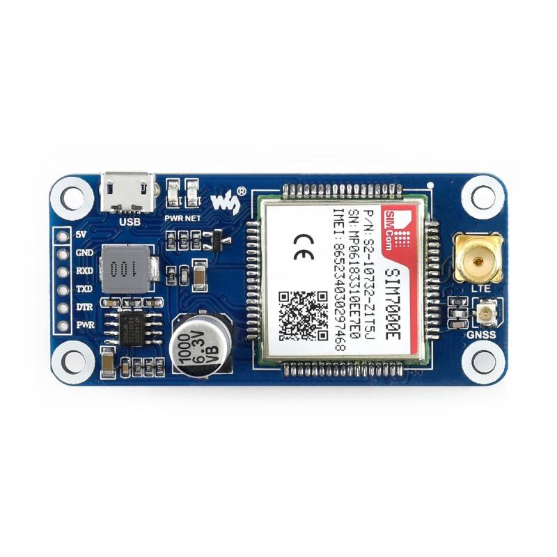 WaveShare NB-IoT / eMTC / EDGE / GPRS / GNSS HAT for Raspberry Pi, for Europe