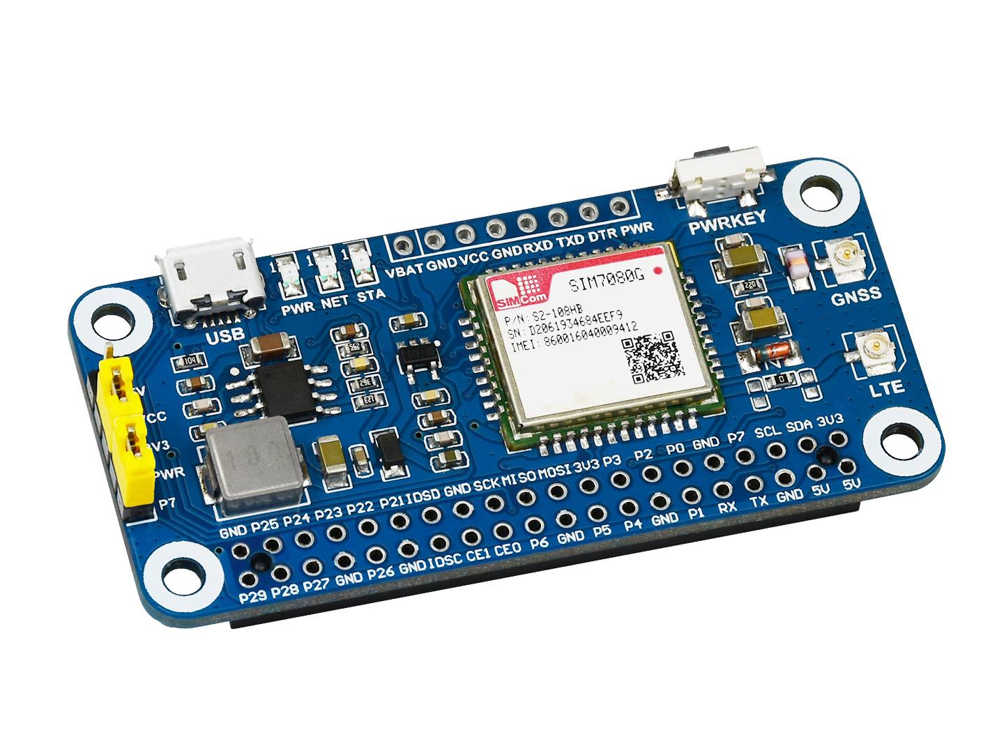 WaveShare NB-IoT / Cat-M(eMTC) / GNSS HAT for Raspberry Pi, Globally Applicable