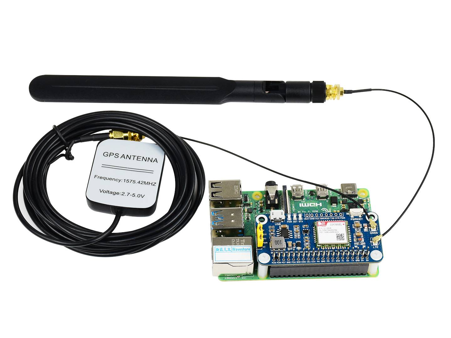 WaveShare NB-IoT / Cat-M(eMTC) / GNSS HAT for Raspberry Pi, Globally Applicable