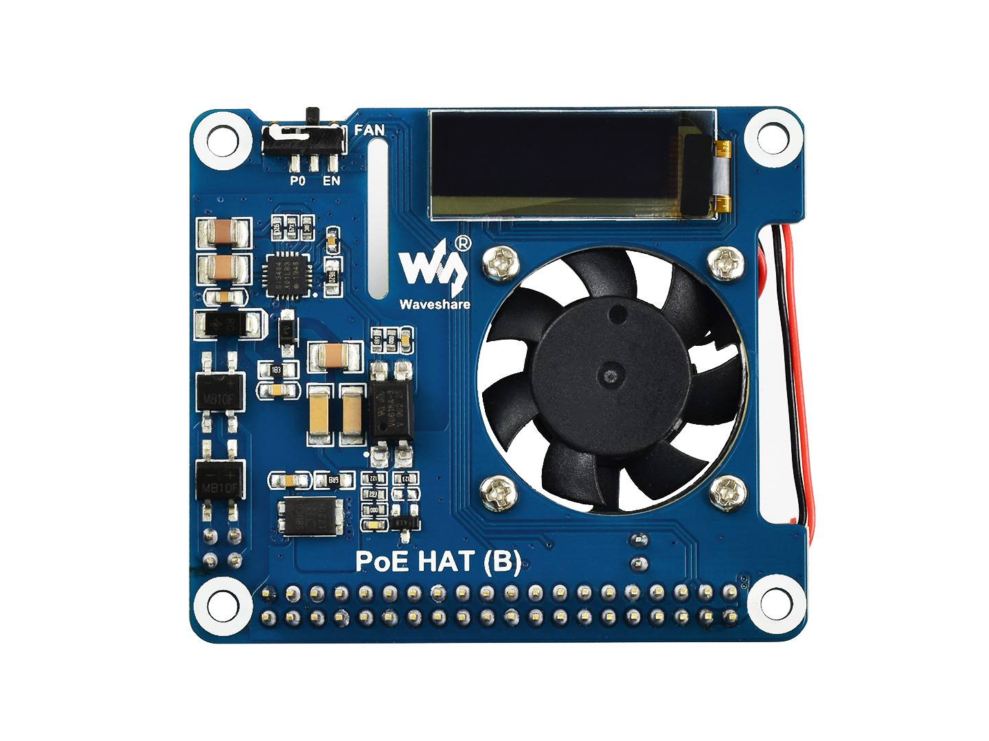 WaveShare Power over Ethernet HAT(B) for Raspberry Pi 3B+/4B and 802.3af PoE Network 18014