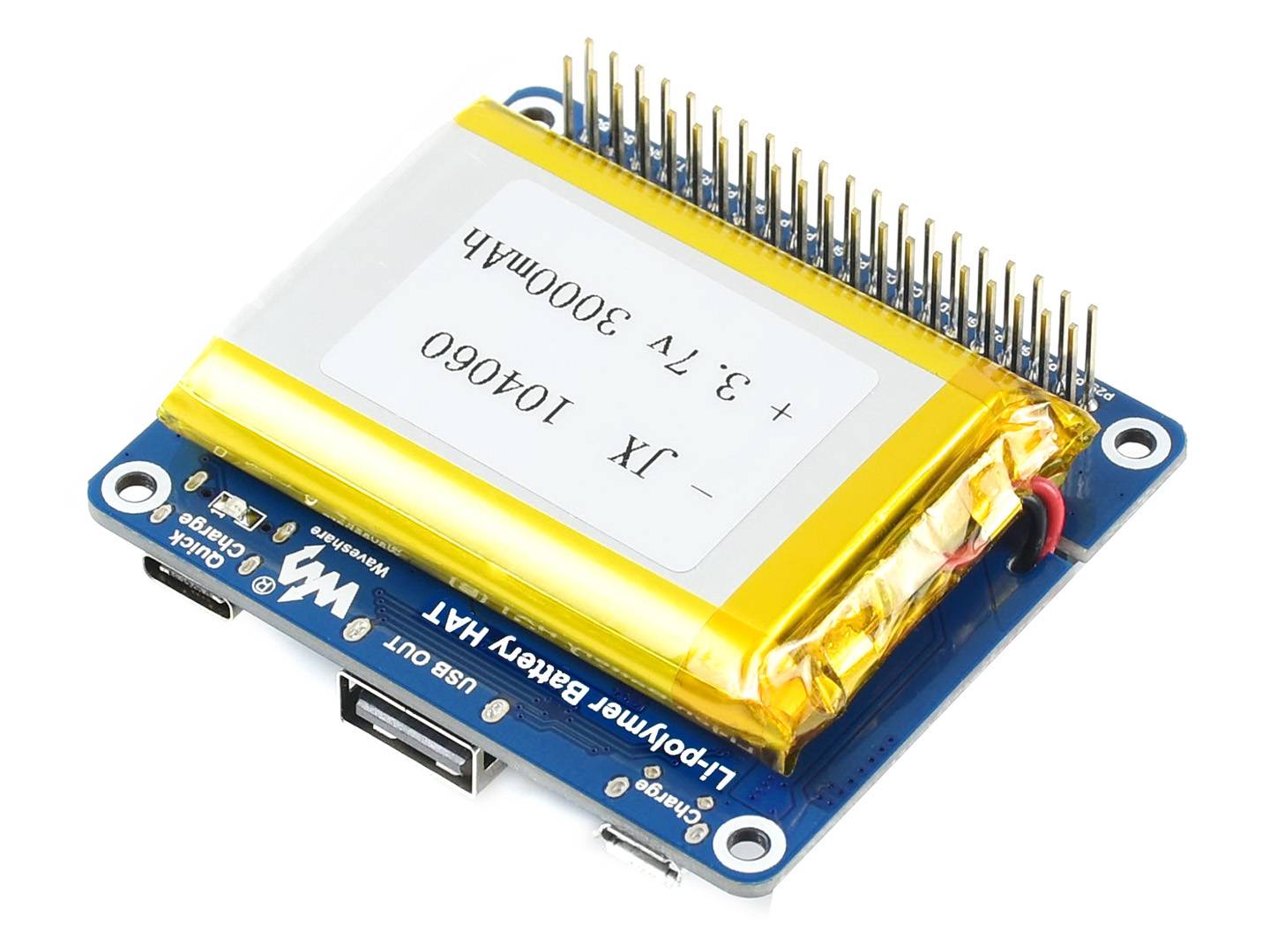 WaveShare Li-polymer Battery HAT for Raspberry Pi 3000mAh Akku
