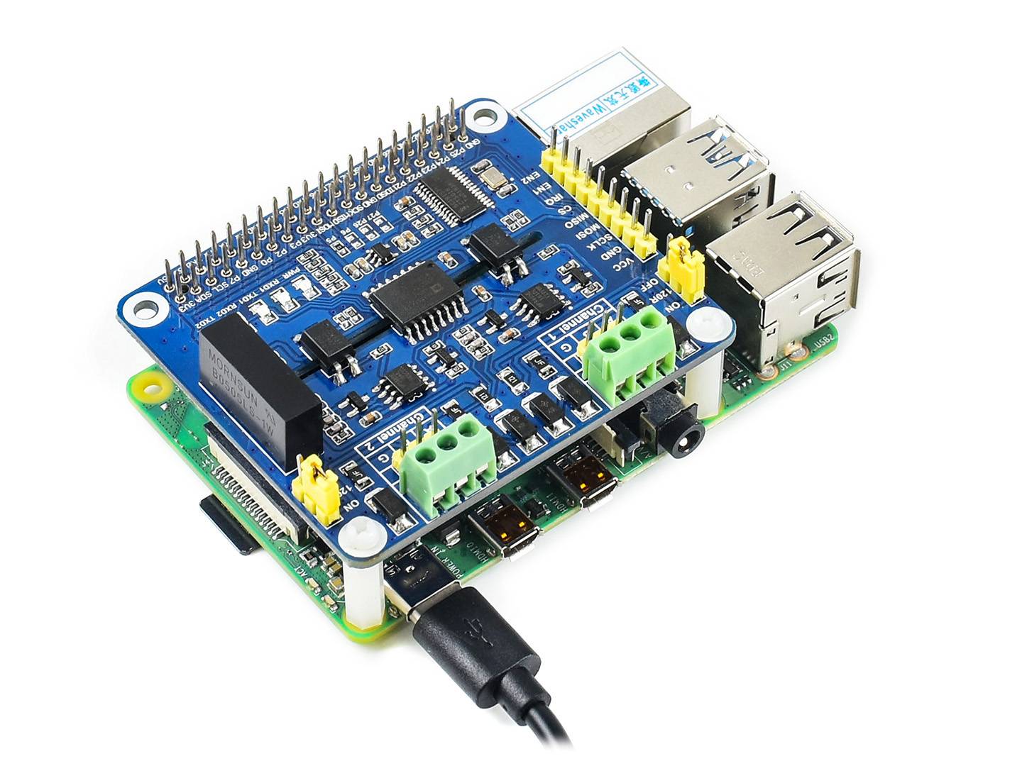 WaveShare 2-Channel Isolated RS485 Expansion HAT for Raspberry Pi