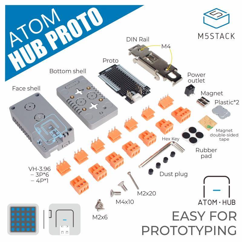 M5Stack ATOM HUB DIY Proto Board Kit Compatible with ATOM Matrix / ATOM Lite