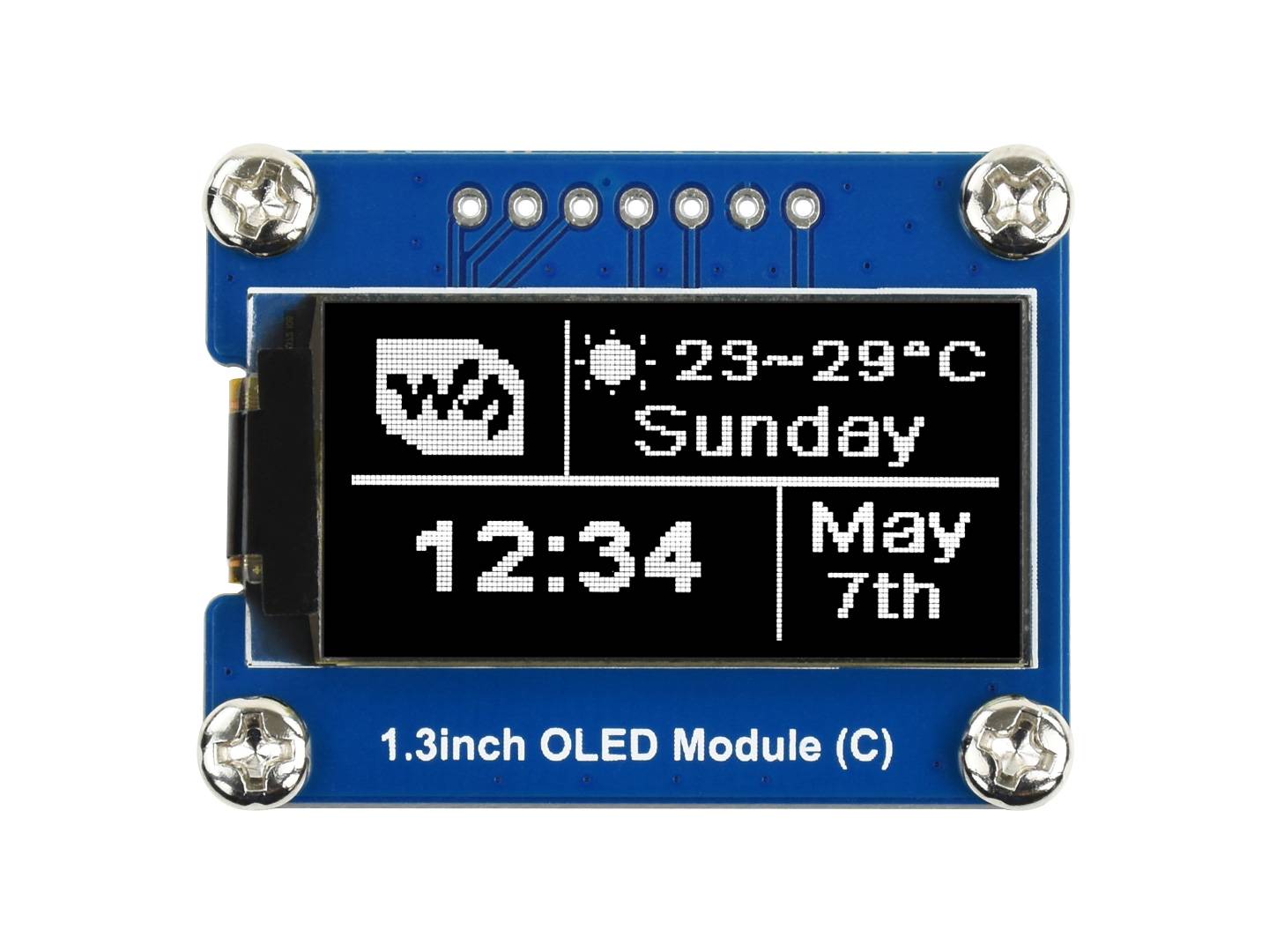 WaveShare 64×128, General 1.3inch OLED Display Module SPI / I2C-Schnittstelle
