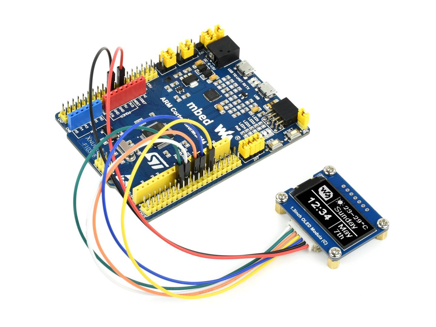 WaveShare 64×128, General 1.3inch OLED Display Module SPI / I2C-Schnittstelle