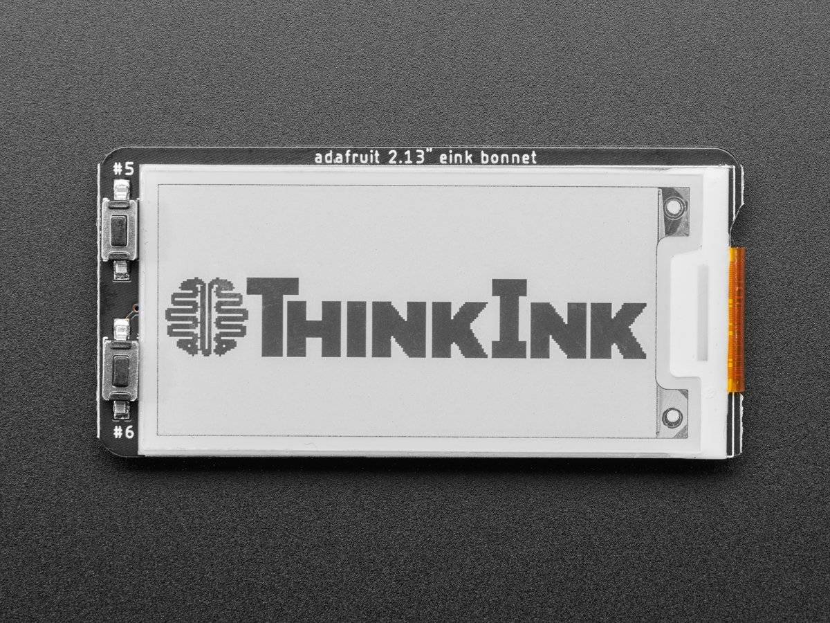 Adafruit 2.13" Monochrome E-Ink Bonnet for Raspberry Pi 4687