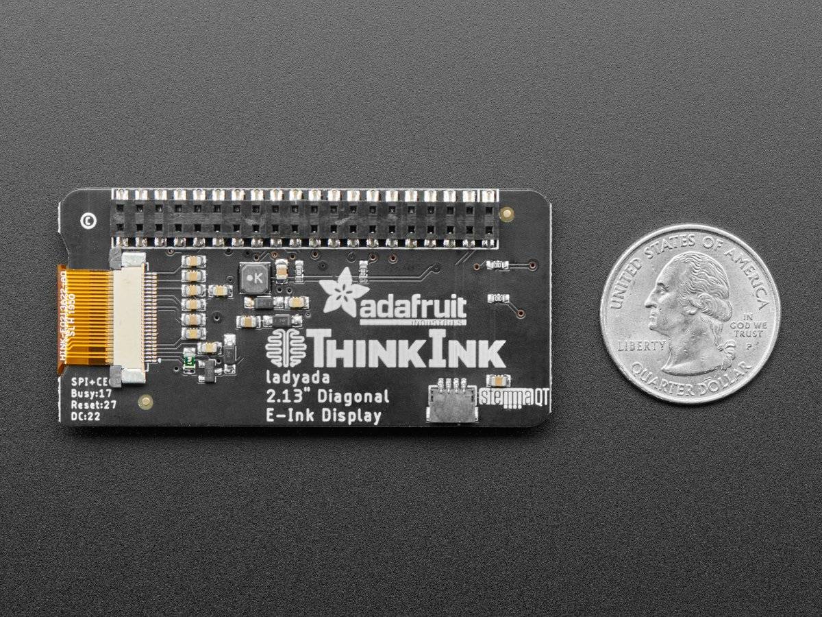 Adafruit 2.13" Monochrome E-Ink Bonnet for Raspberry Pi 4687