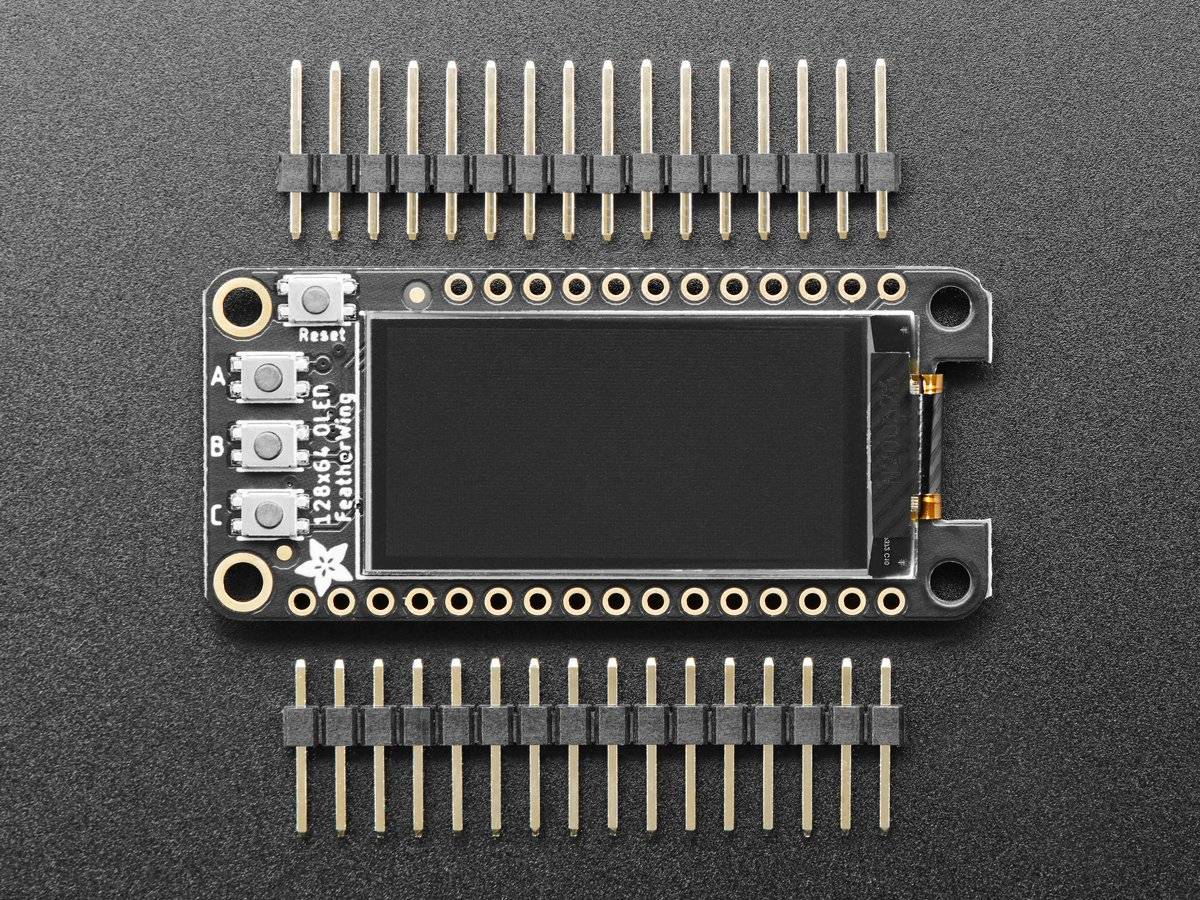 Adafruit FeatherWing OLED - 128x64 OLED Add-on For Feather 4650