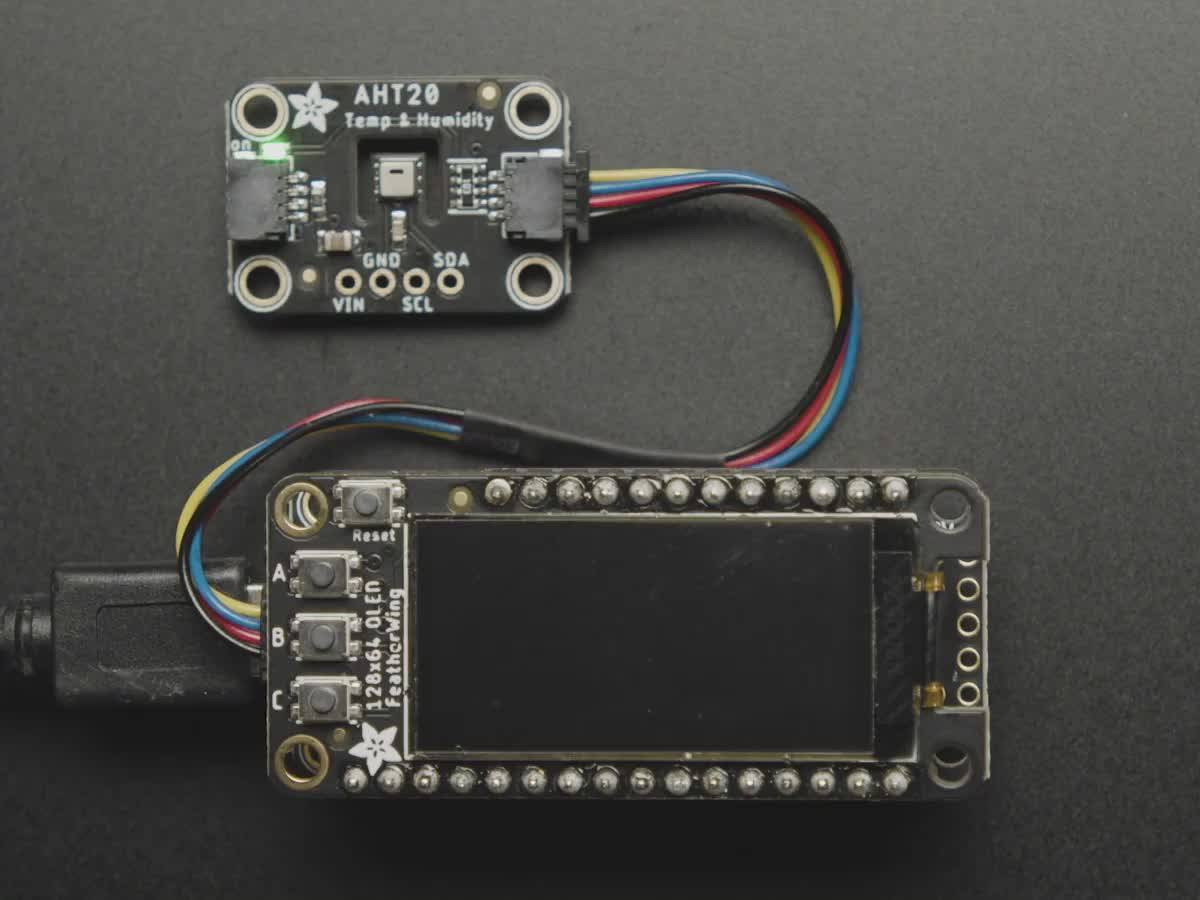 Adafruit FeatherWing OLED - 128x64 OLED Add-on For Feather 4650