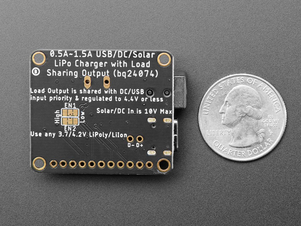 Adafruit Universal USB DC Solar Lithium Ion Polymer Lipo Charger up to 10V Input 1,5A Charge