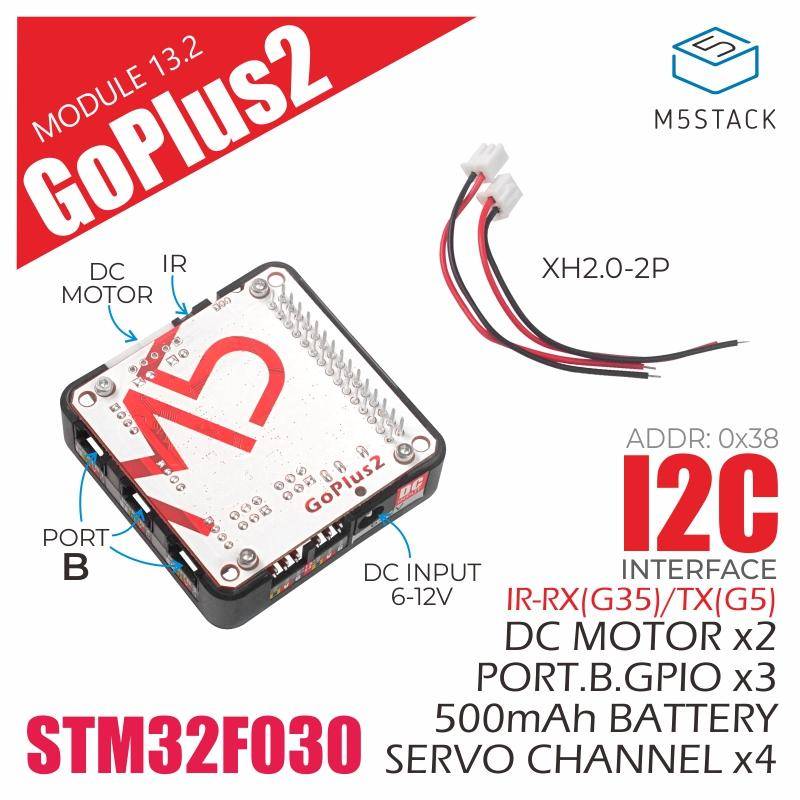 M5Stack Goplus2 DC Motor and Servo Driver Module (STM32F0) 500mAh Battery M025-B