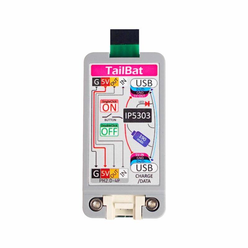 M5Stack ATOM TailBat - Battery Accessory for ATOM, 190mAh Battery Power Management Chip IP5303 T001