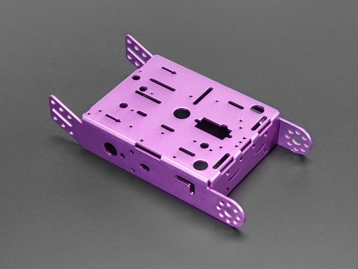 Adafruit Purple Aluminum Chassis for TT Motors - 2WD 3796