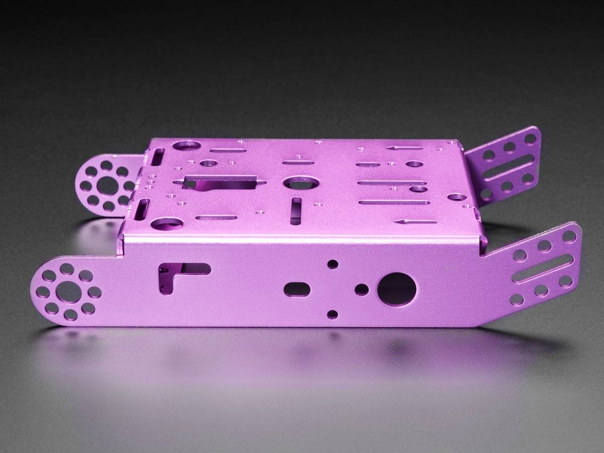Adafruit Purple Aluminum Chassis for TT Motors - 2WD 3796