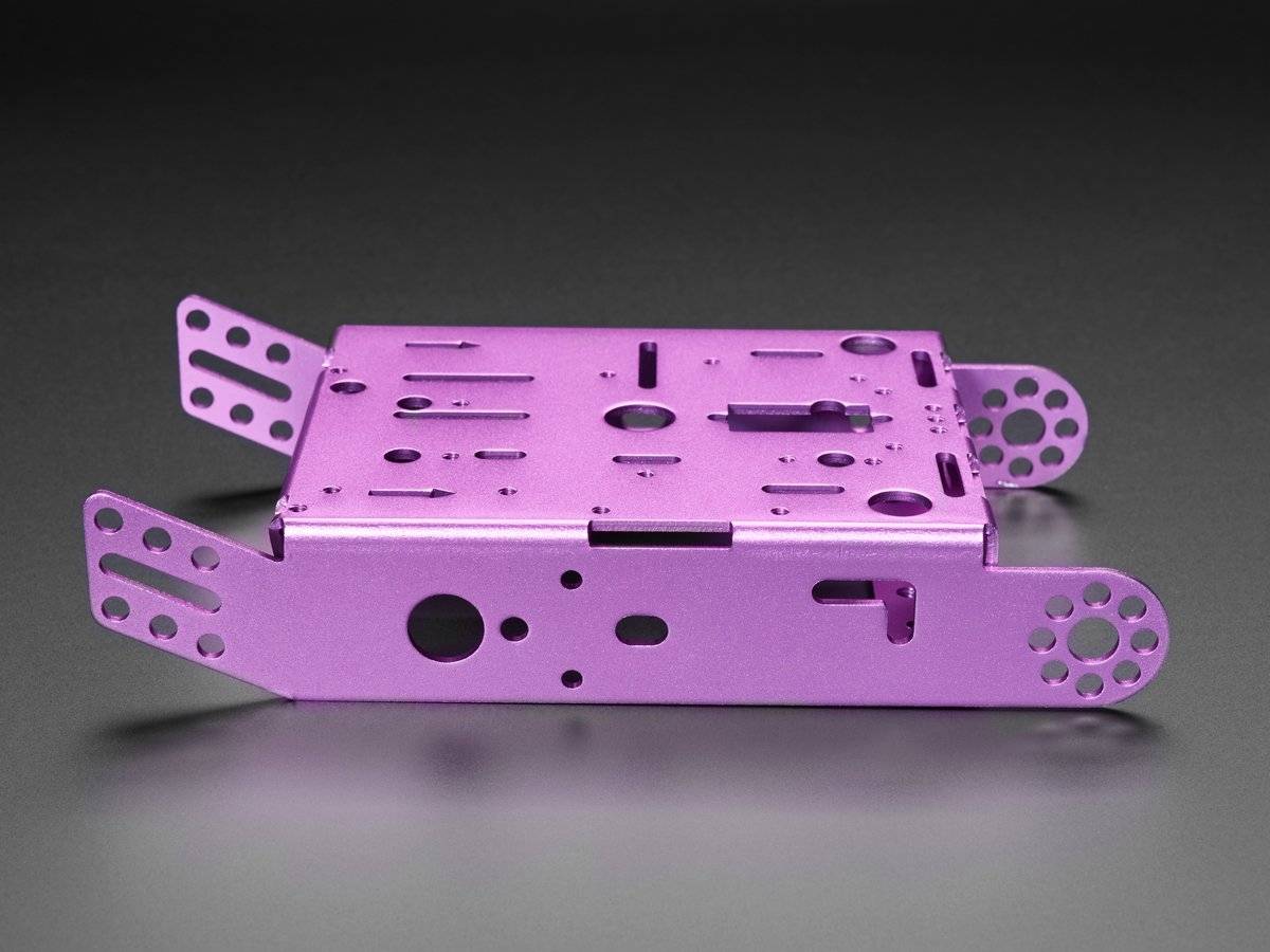 Adafruit Purple Aluminum Chassis for TT Motors - 2WD 3796