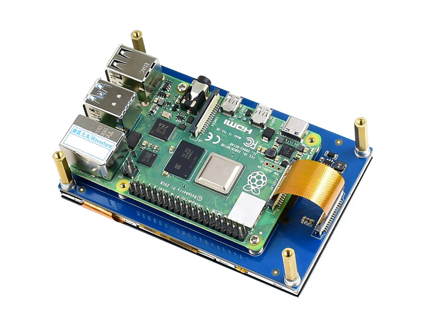 WaveShare 4.3inch 800×480 Capacitive Touch Display for Raspberry Pi, IPS Wide Angle MIPI DSI Interface 16239