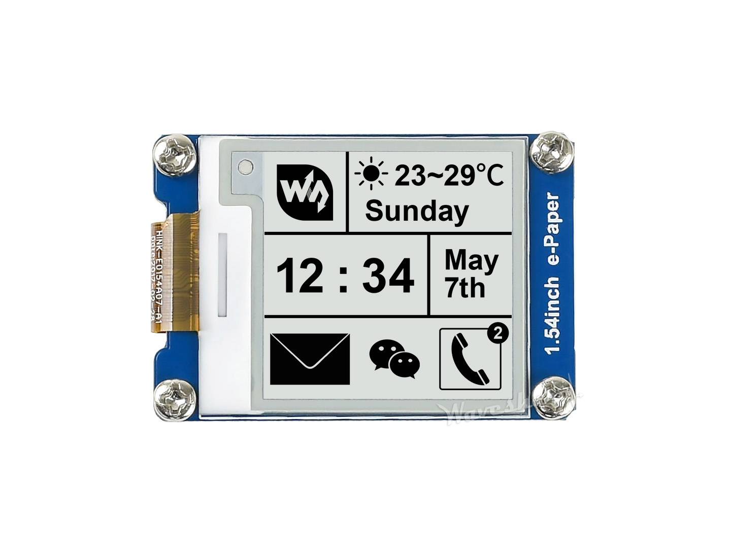 Waveshare 1,54 inch 200x200 E-Ink E-Paper Display Modul SPI für Raspberry Pi Arduino