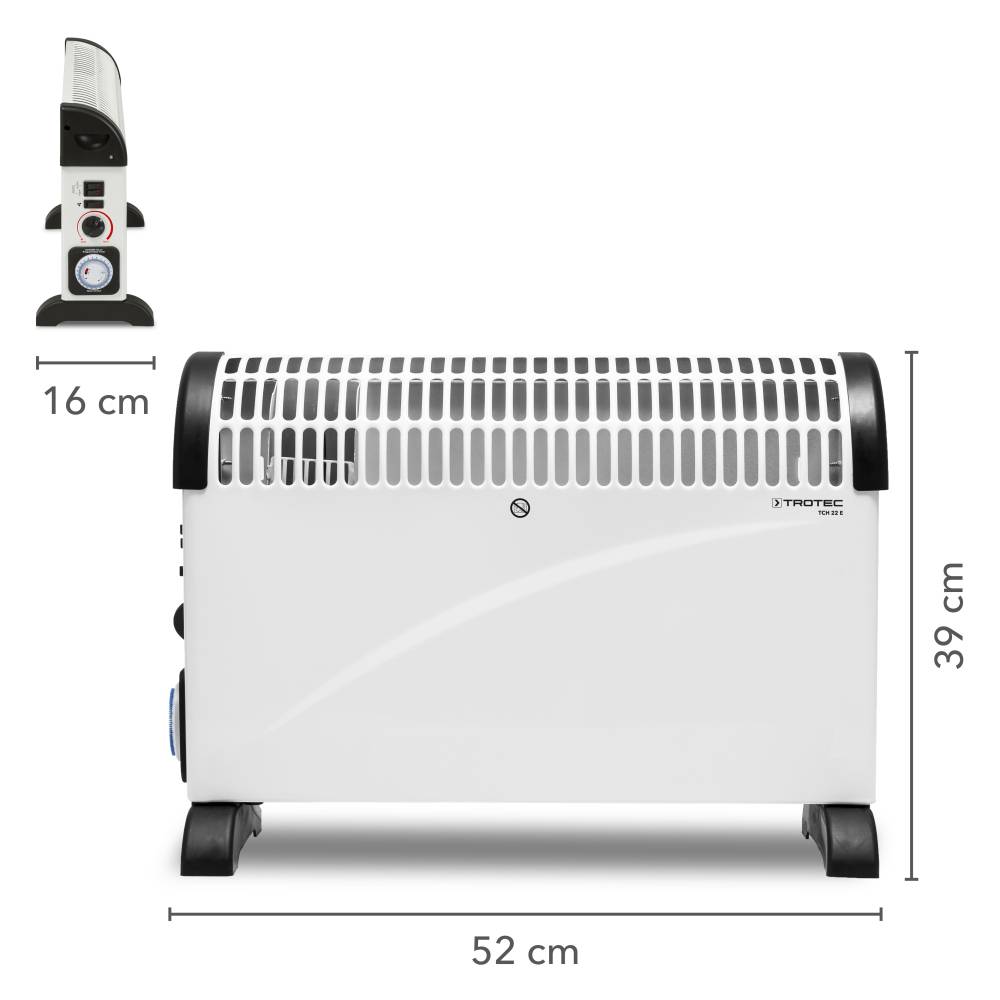 TROTEC Konvektor TCH 22 E mit 2000 W Heizleistung Frostwächter Überhitzungsschutz Thermostatgesteuert