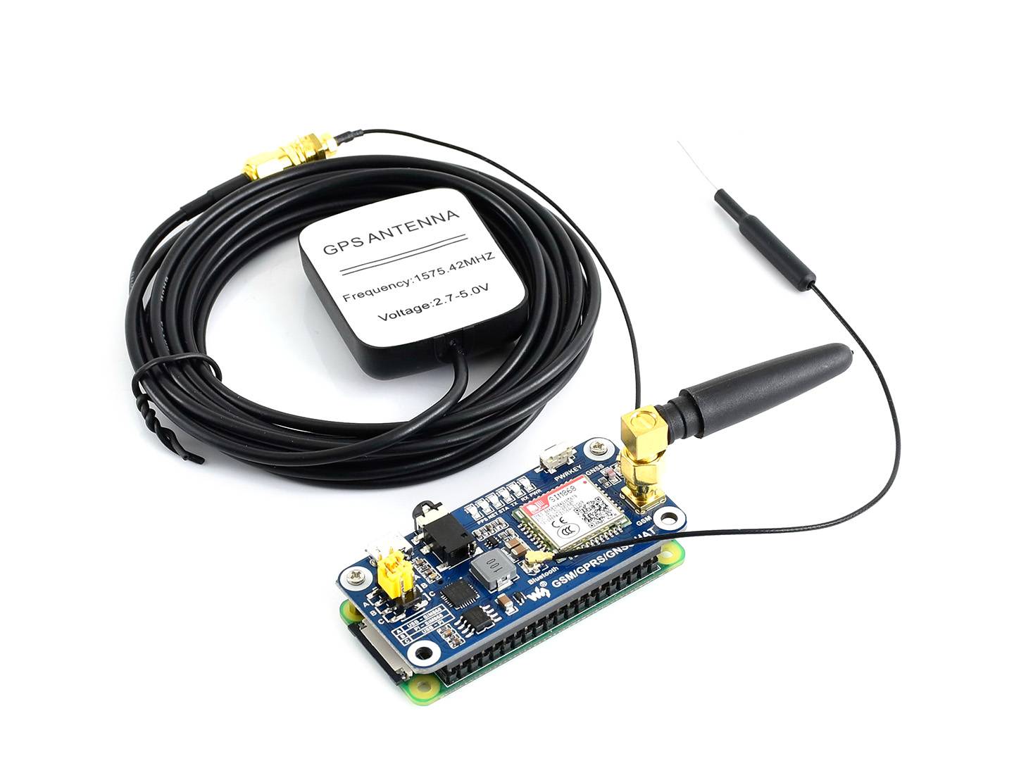 Waveshare Wireless GSM GPRS GNSS Bluetooth HAT for Raspberry Pi Based on SIM868