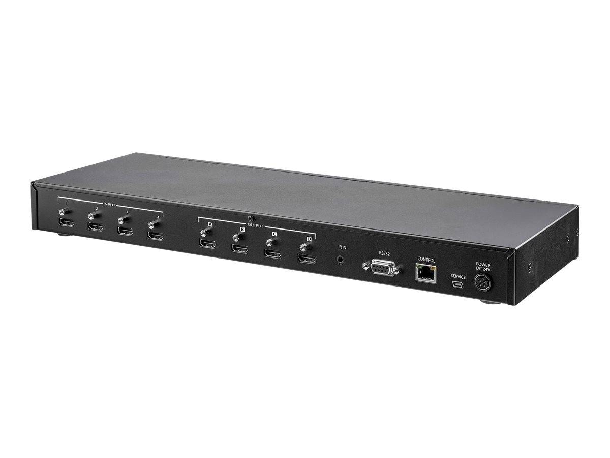 StarTech.com 4x4 HDMI Matrix Switch mit Audio- und Ethernet-Steuerung - 4K 60Hz - HDMI-Switch - Rack-montierbar (VS424HD