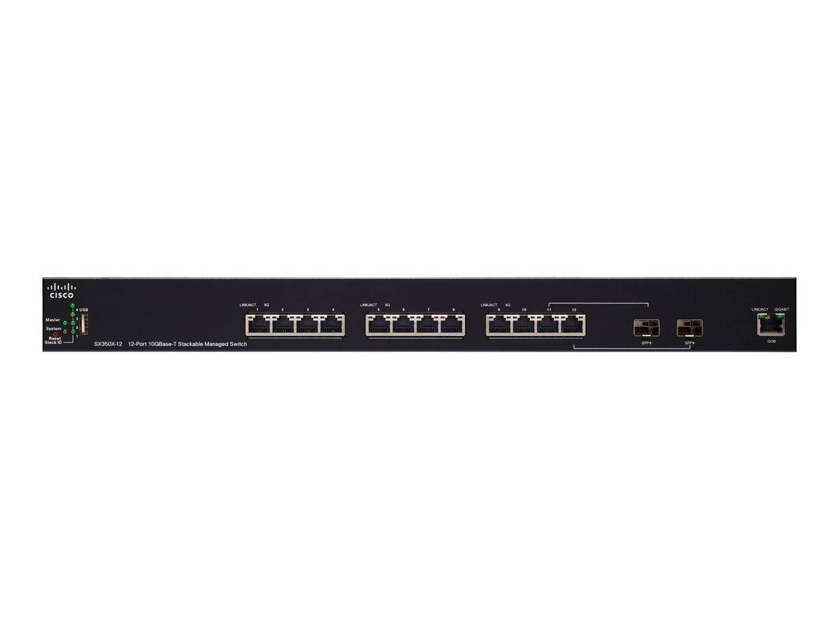 Cisco SX350X-12 - Switch - managed - 10 x 10 Gigabit Ethernet + 2 x C 10 G-Bit SFP+ + 2 x 10 Gigabit SFP+