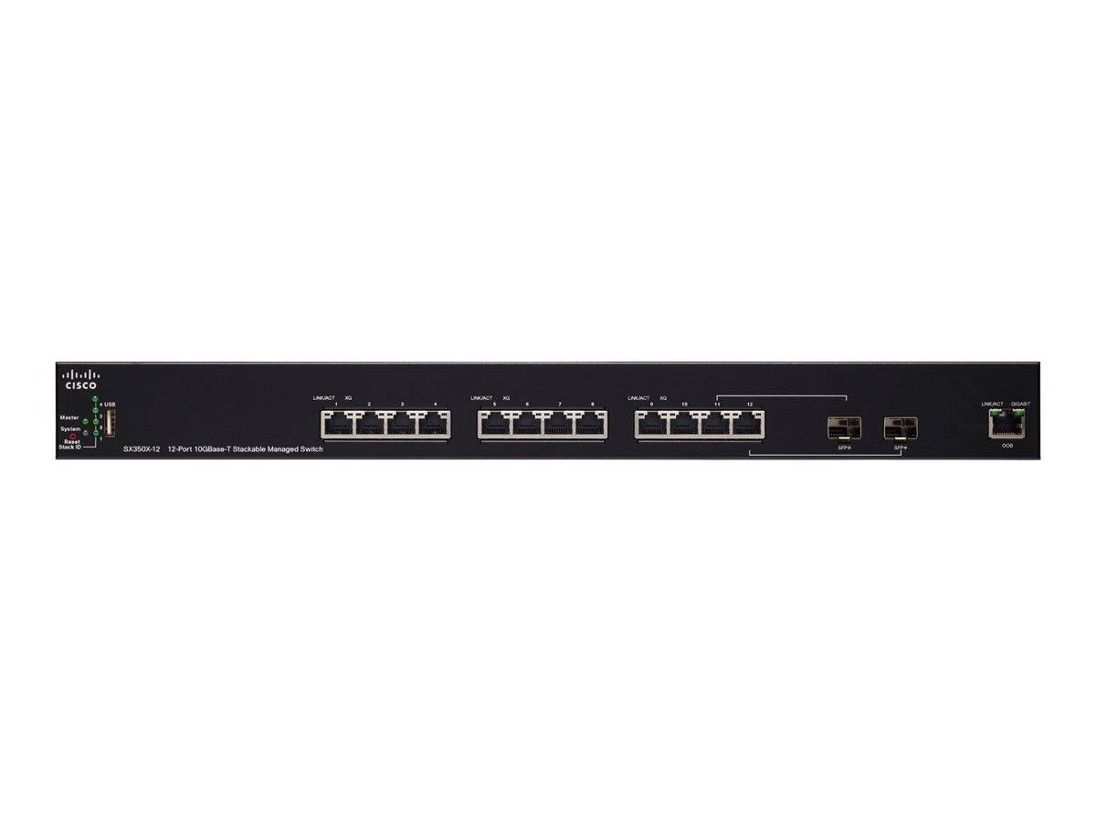 Cisco SX350X-12 - Switch - managed - 10 x 10 Gigabit Ethernet + 2 x C 10 G-Bit SFP+ + 2 x 10 Gigabit SFP+