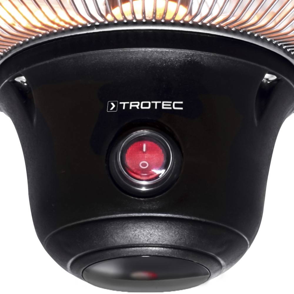 TROTEC Design-Deckenheizstrahler IR 1500 SC mit 1.500 W Heizleistung Infrarotheizstrahler Terrassenheizstrahler Spritzwassergeschützt