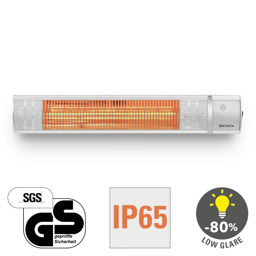 TROTEC Standheizstrahler IR 2050 – Heizleistung 750 W / 1500 W / 2000 W – Infrarotheizung, IP65, Outdoor, inkl. Fernbedienung