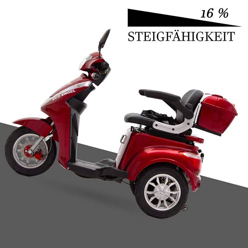 ECO ENGEL 501 Rot Elektro Dreirad mit 20 Ah Li-Io Akku, 25 km/h HERAUSNEHMBAR Seniorenmobil